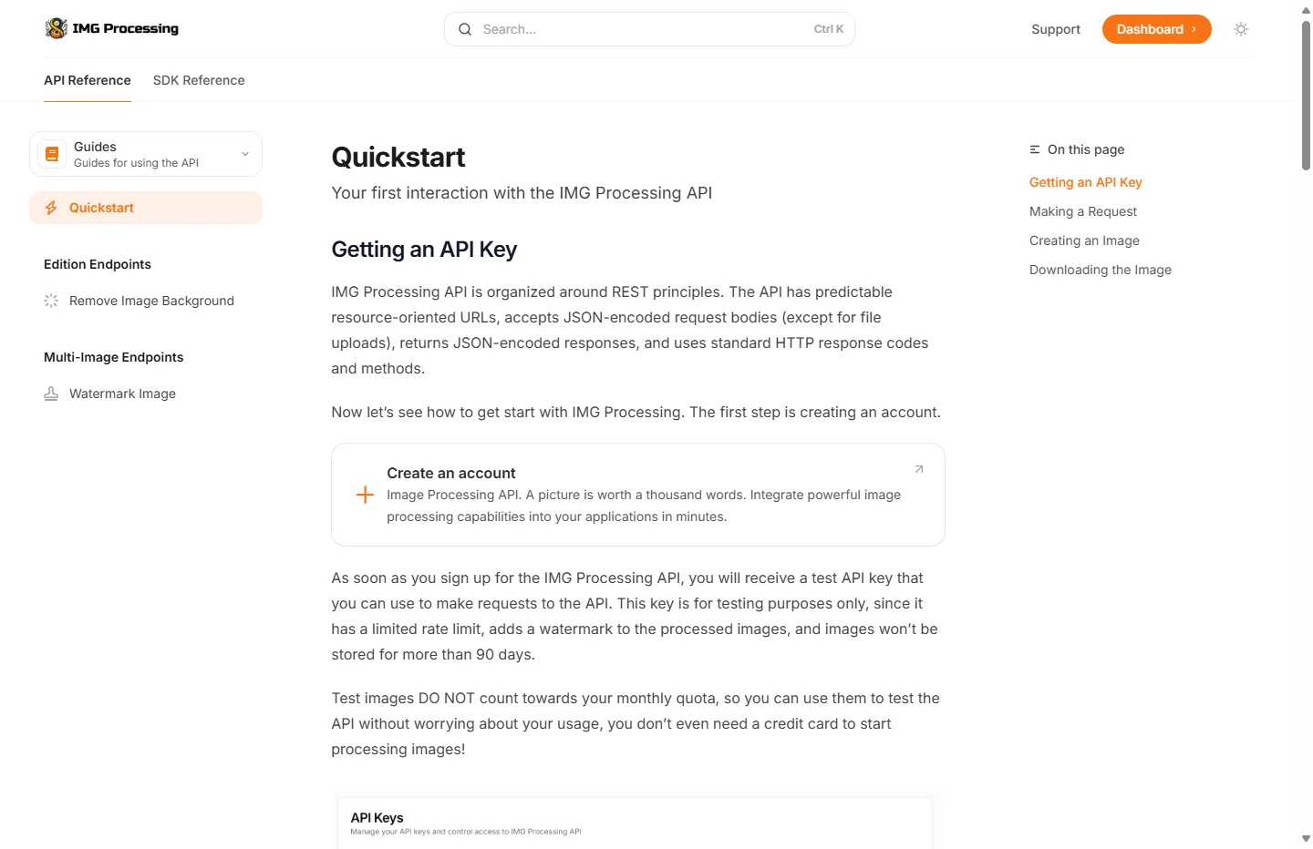 IMG Processing documentation page