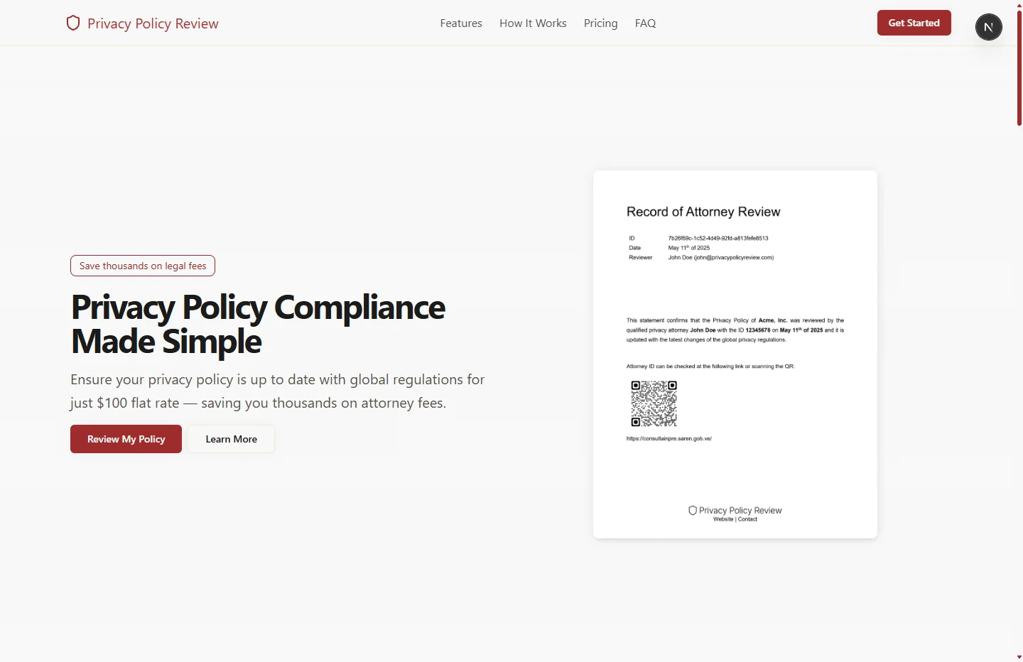 Privacy Policy Review