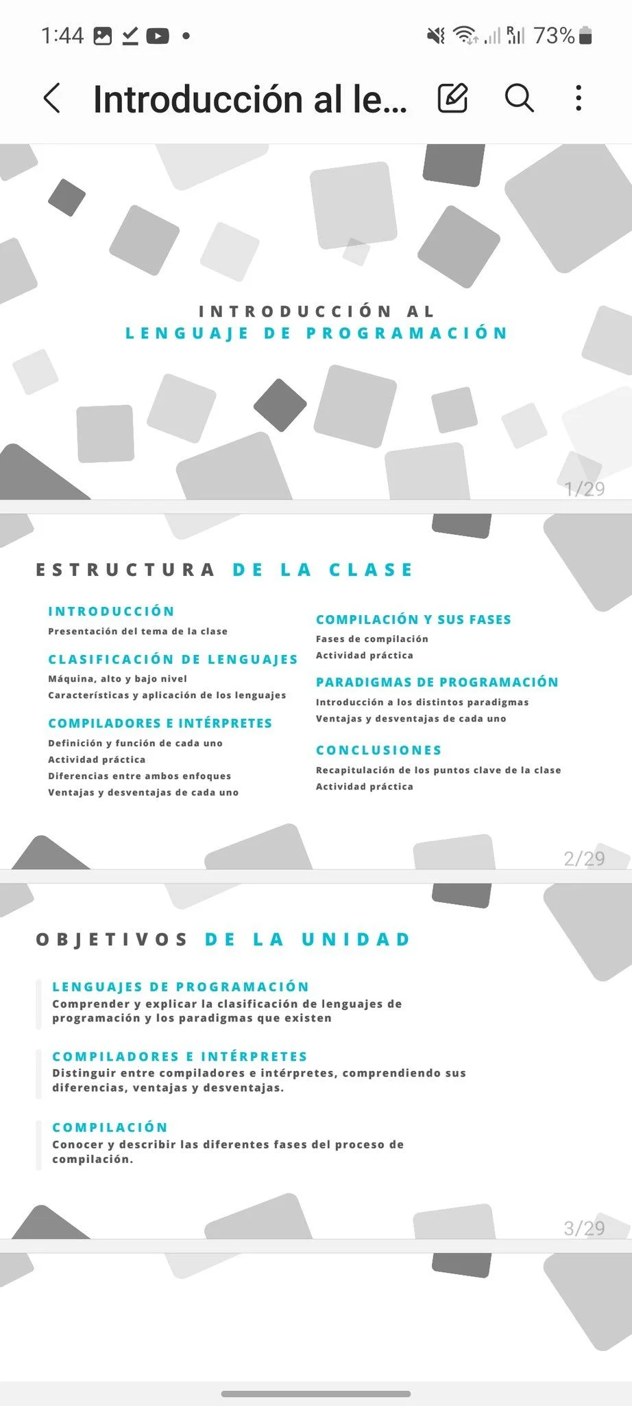 Class is in session.