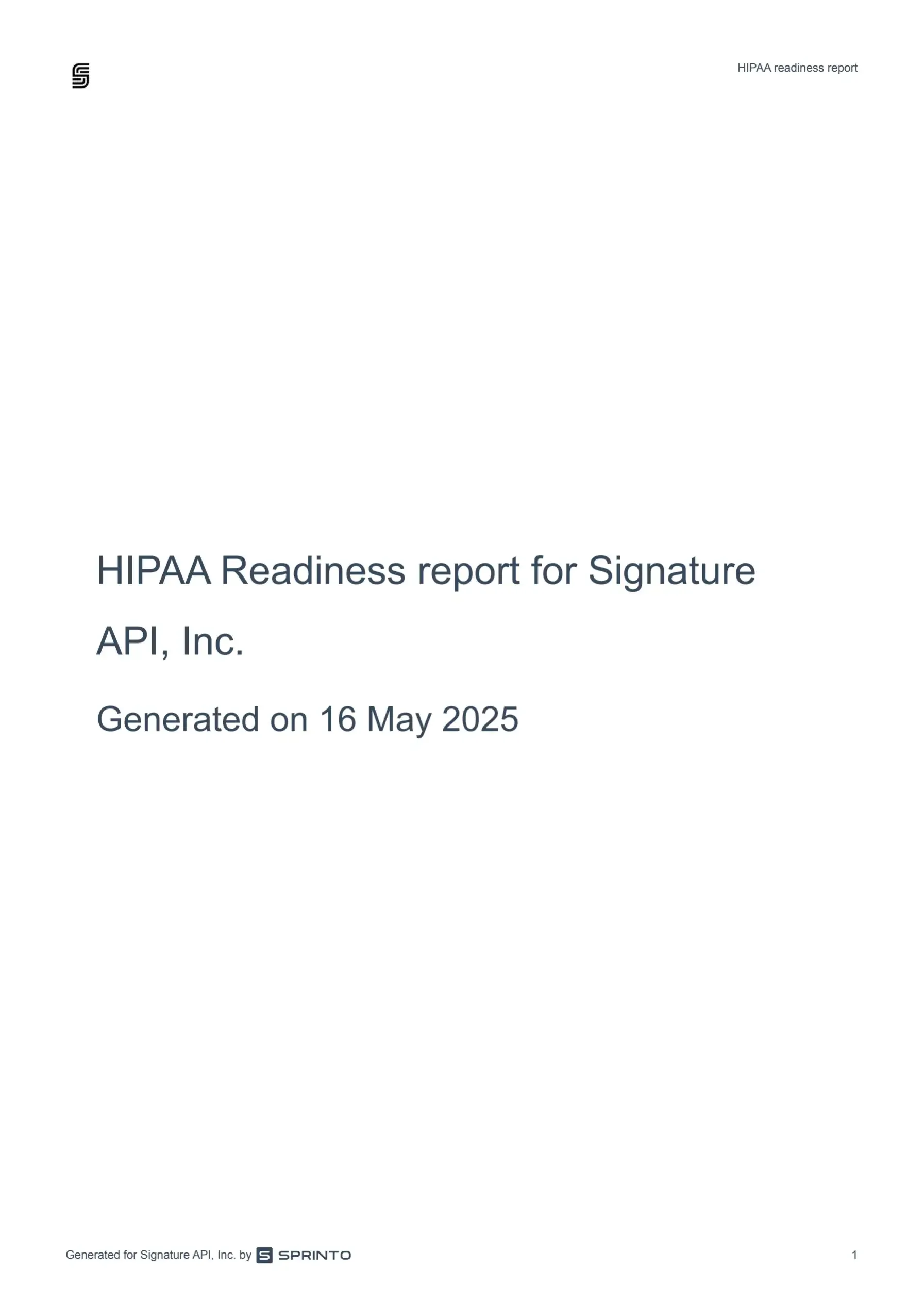 SignatureAPI HIPAA compliance report