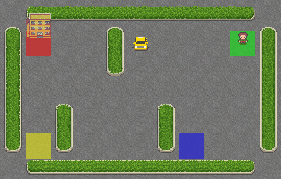 Taxi environment with Q-learning agent