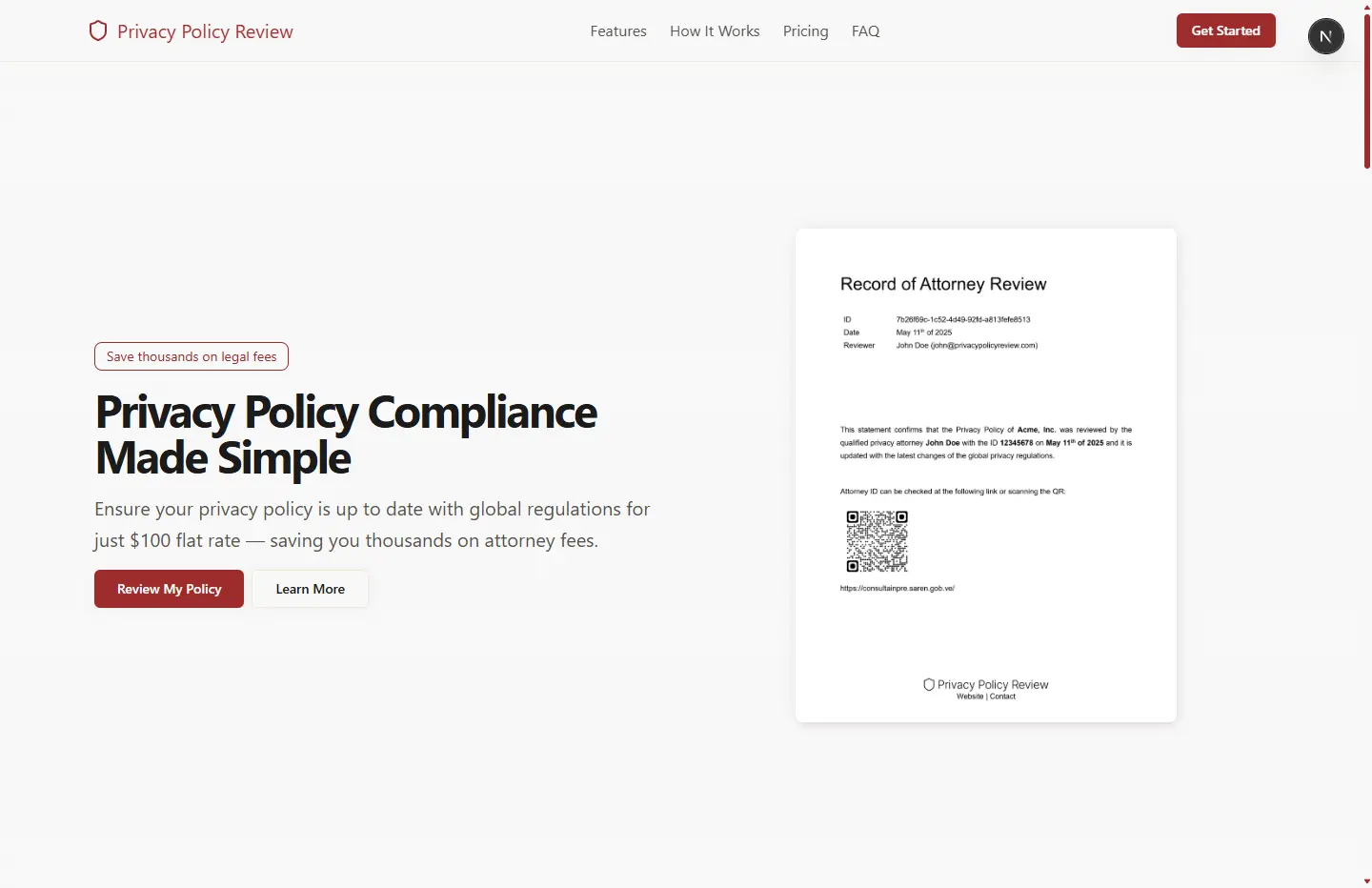 Privacy Policy Review Project Preview